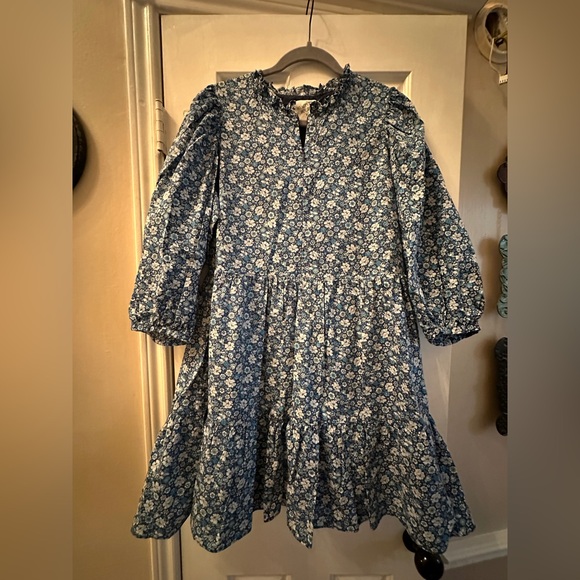 Dresses & Skirts - Hyacinth House - Blue Floral Tiered 3/4th Sleeve Dress